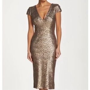 Dress The Population - gold sequin dress Medium. New without tags. Never worn!